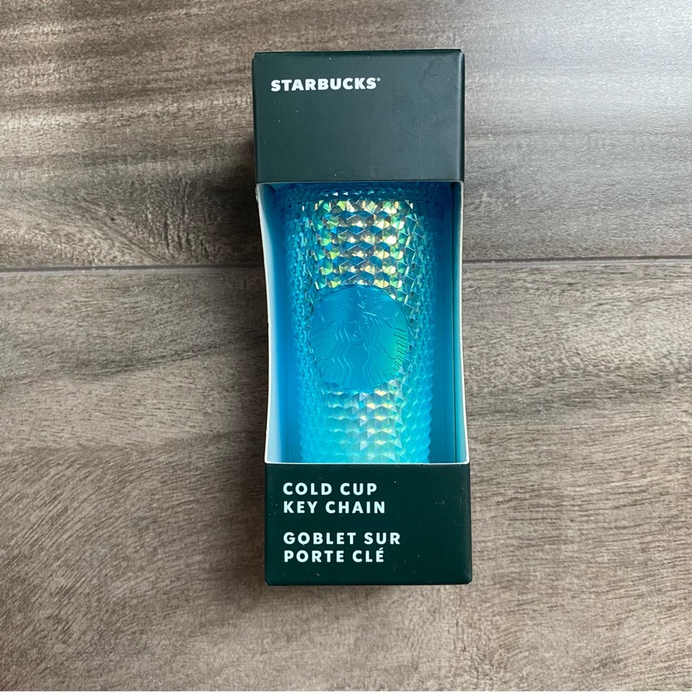 NWT Starbucks Glacier Blue Ombre Cold Cup Keychain 2023